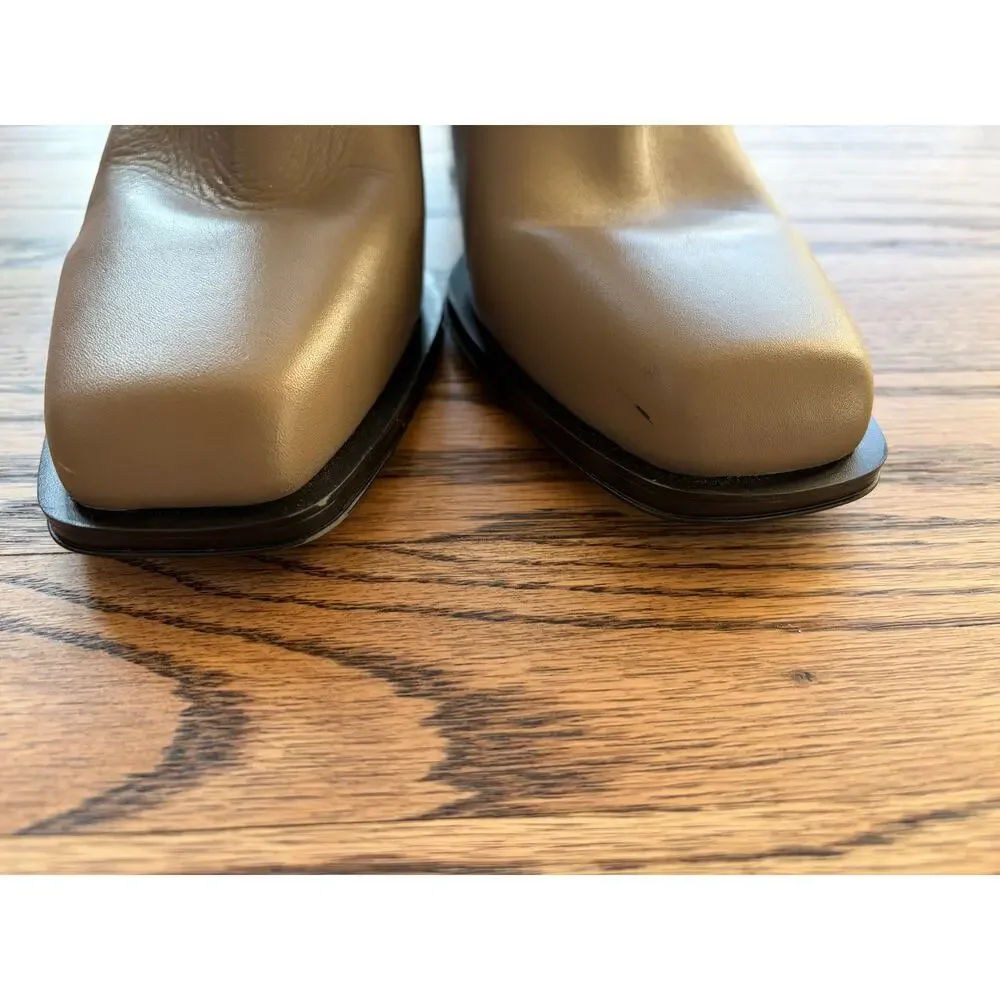 Franco Sarto Valor Leather Square Toe Block Heel Boots Women Sz 9.5 - Picture 7 of 14